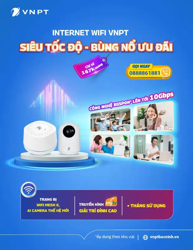 Siêu tốc độ bùng nổ ưu đãi VNPT Bắc Ninh Mobi